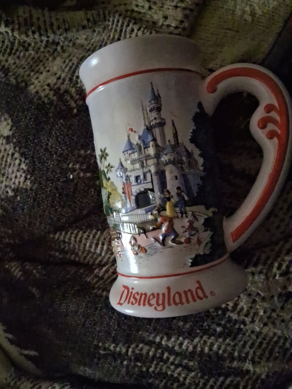 Disney Disneyland White and Orange Castle Ceramic Stein